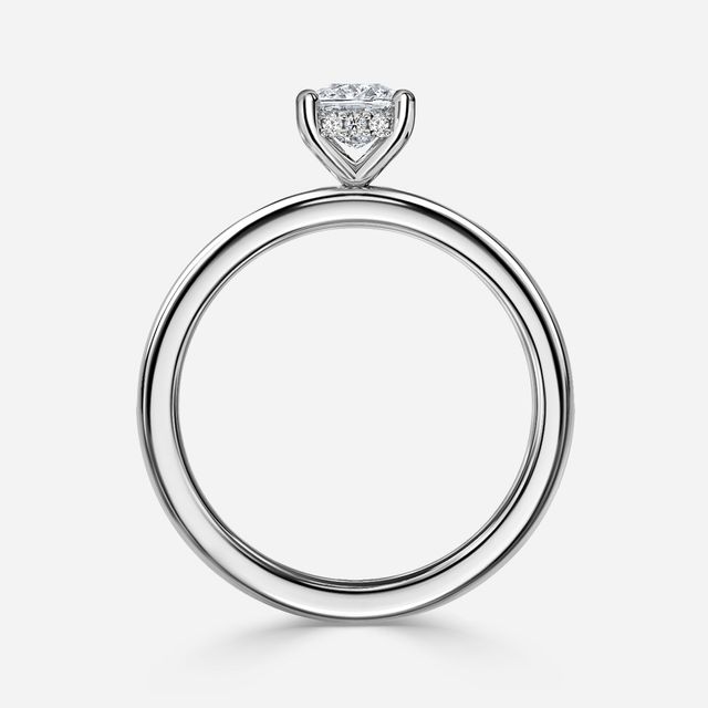 Kate Platinum Channel Set Hidden Halo Engagement Ring