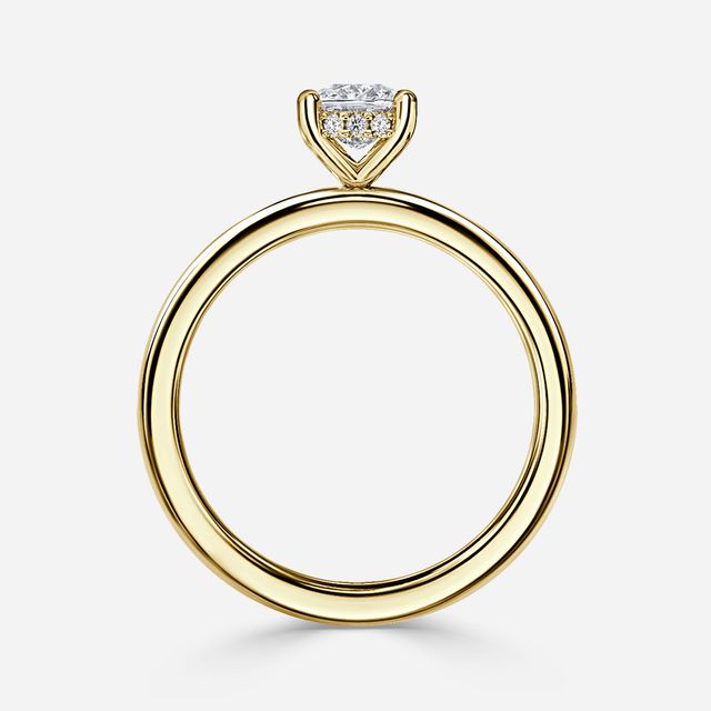 Kate Yellow Gold Hidden Halo Engagement Ring
