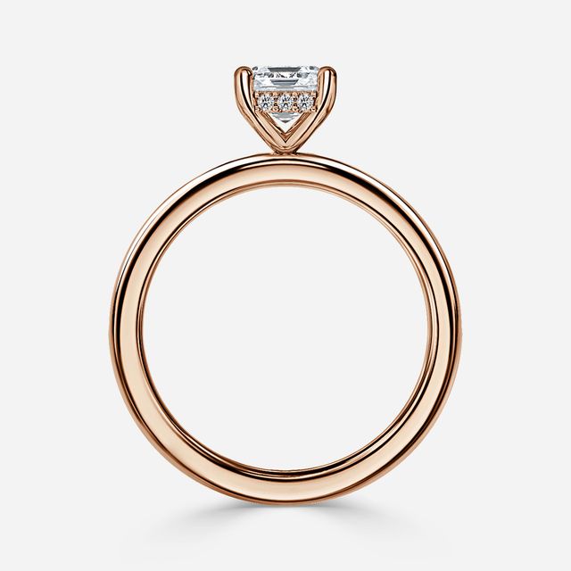 Kate Rose Gold Hidden Halo Engagement Ring