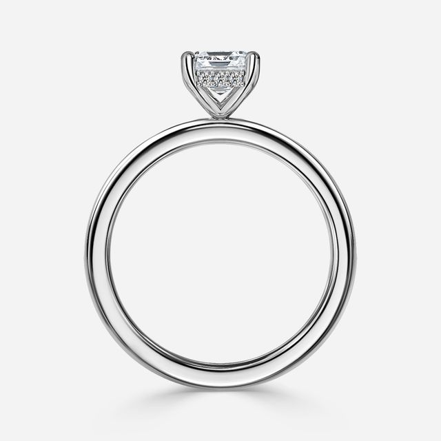 Kate Platinum Channel Set Hidden Halo Engagement Ring