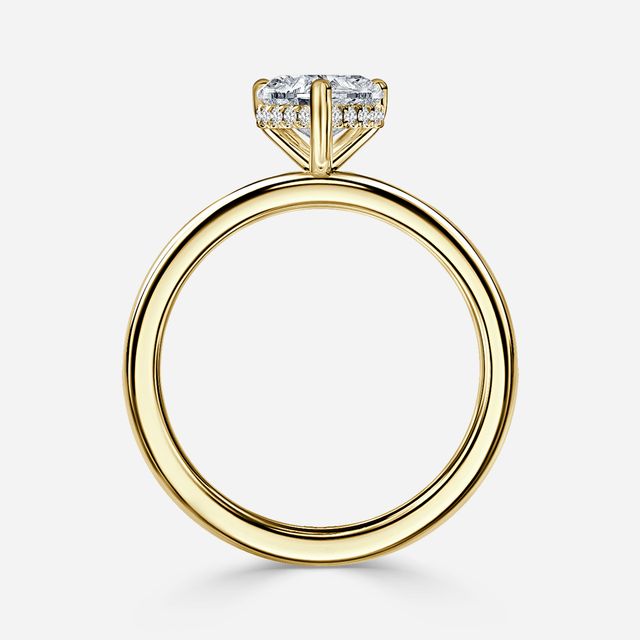 Kate Yellow Gold Hidden Halo Engagement Ring