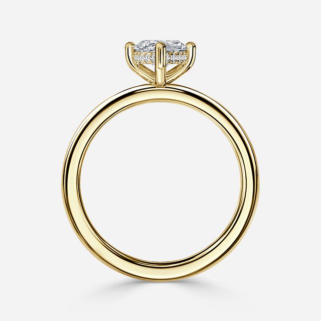 Kate Yellow Gold Hidden Halo Engagement Ring