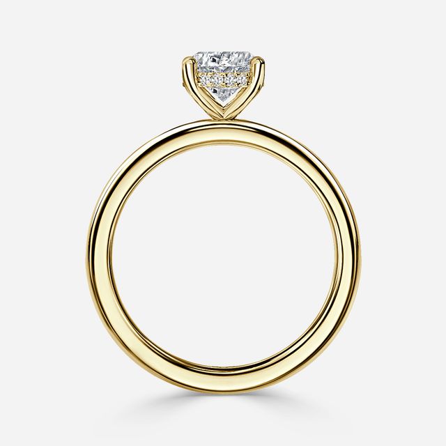 Kate Yellow Gold Channel Set Hidden Halo Engagement Ring