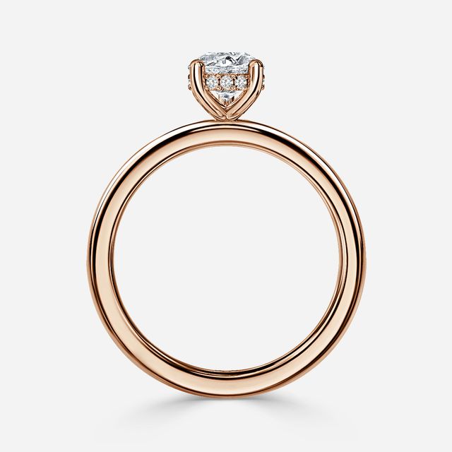 Kate Rose Gold Channel Set Hidden Halo Engagement Ring