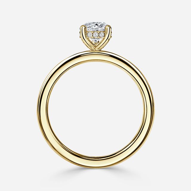 Kate Yellow Gold Hidden Halo Engagement Ring