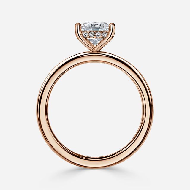 Kate Rose Gold Channel Set Hidden Halo Engagement Ring