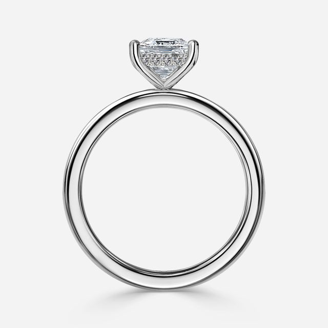 Kate White Gold Channel Set Hidden Halo Engagement Ring