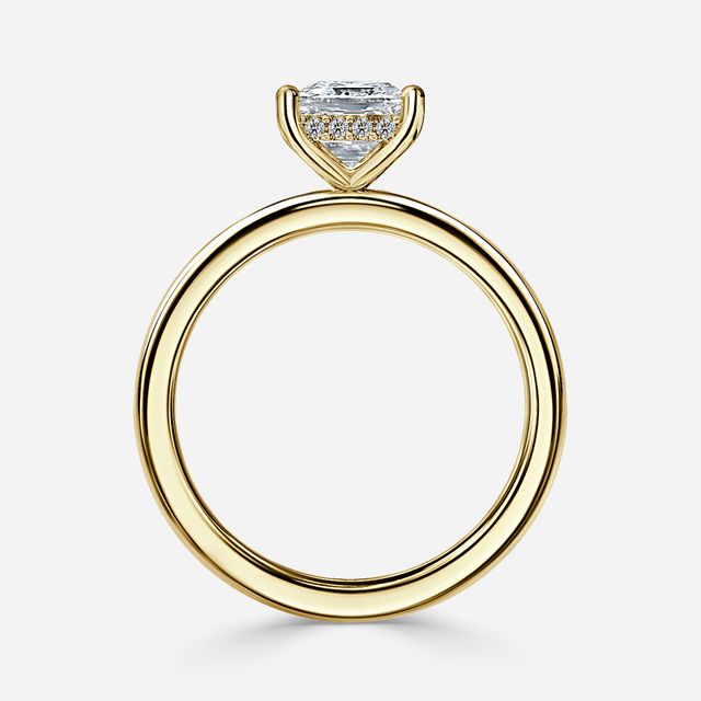 Kate Yellow Gold Channel Set Hidden Halo Engagement Ring