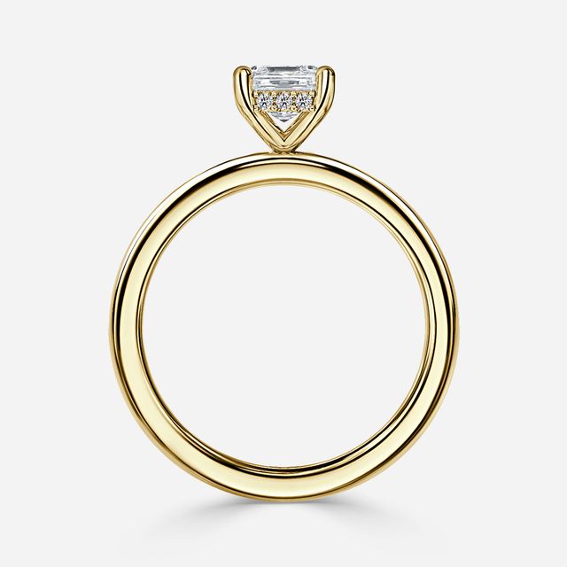 Kate Yellow Gold Hidden Halo Engagement Ring