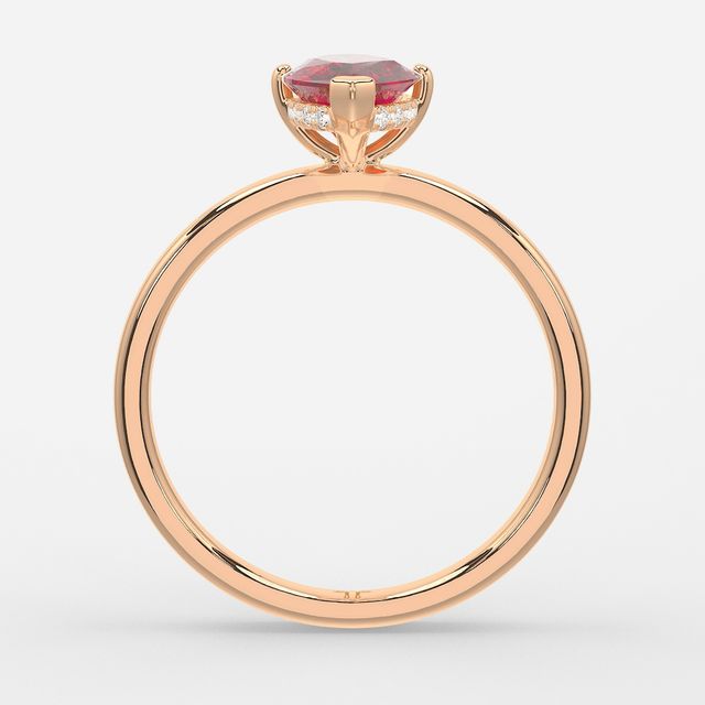1.00ct Lab-Grown Marquise Ruby Kate Rose Gold Hidden Halo Engagement Ring