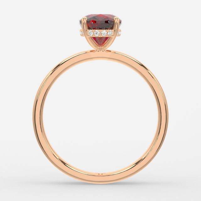 1.00ct Lab-Grown Oval Ruby Kate Rose Gold Hidden Halo Engagement Ring