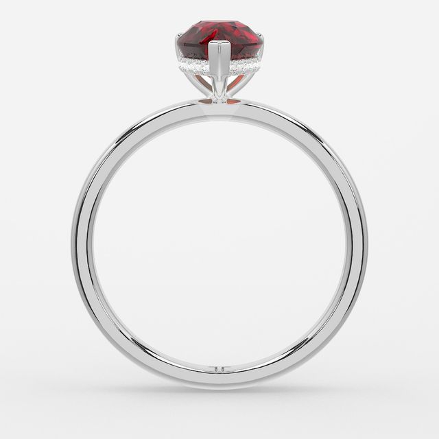 1.00ct Lab-Grown Pear Ruby Kate White Gold Hidden Halo Engagement Ring