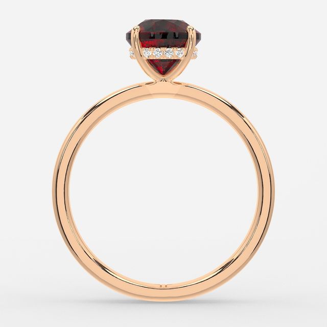 1.00ct Lab-Grown Round Ruby Kate Rose Gold Hidden Halo Engagement Ring