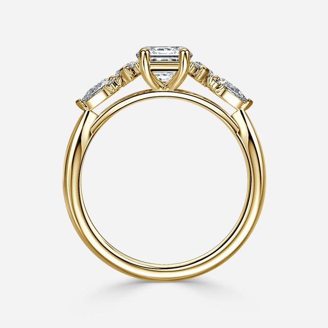 Lucia Yellow Gold Trilogy Engagement Ring