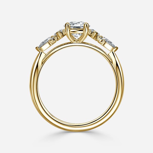 Lucia Yellow Gold Trilogy Engagement Ring