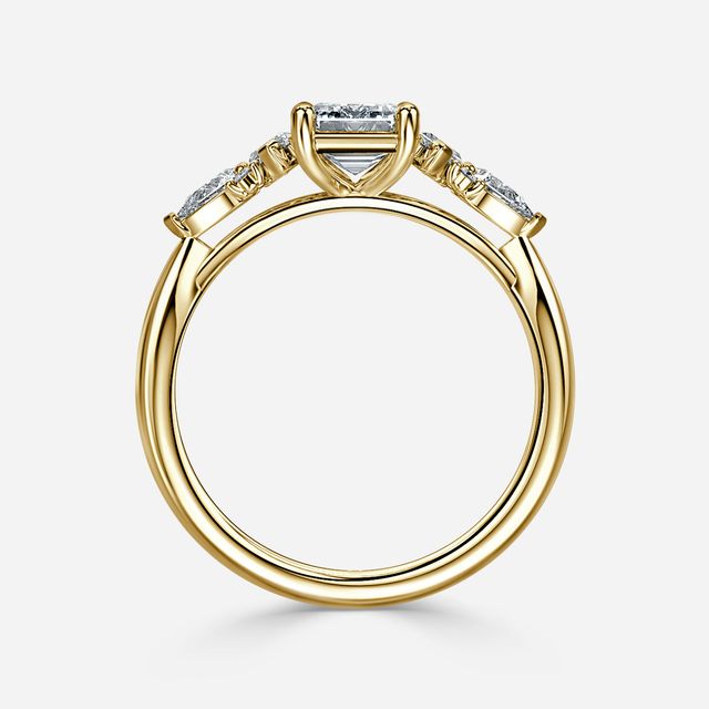 Lucia Yellow Gold Trilogy Engagement Ring