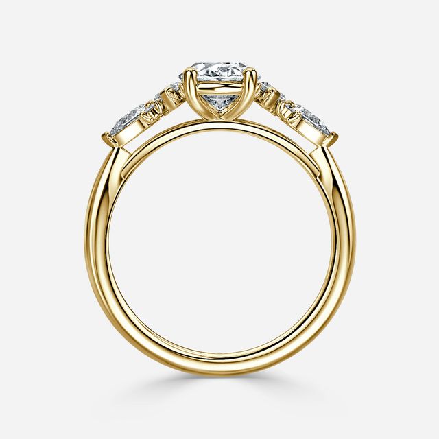 Lucia Yellow Gold Trilogy Engagement Ring