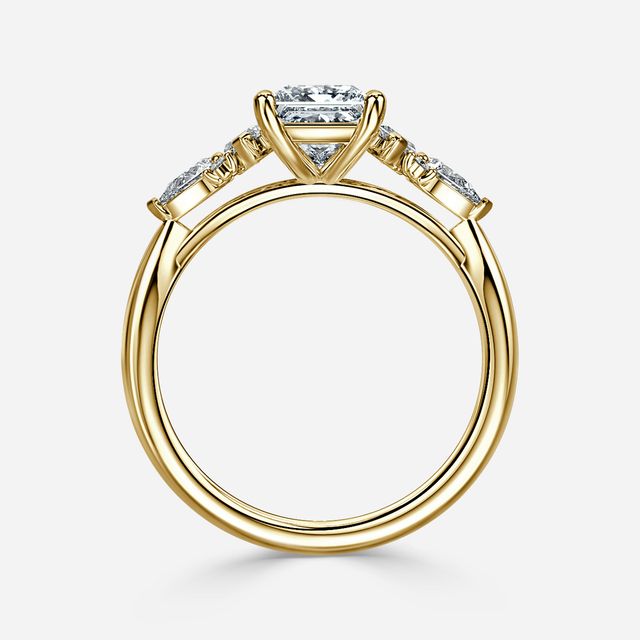Lucia Yellow Gold Trilogy Engagement Ring