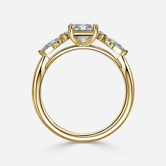Lucia Yellow Gold Trilogy Engagement Ring
