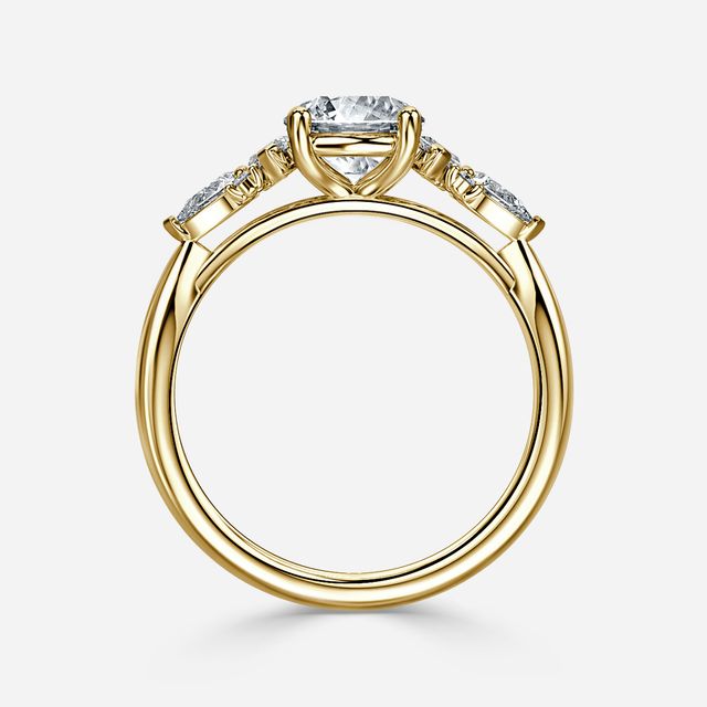 Lucia Yellow Gold Trilogy Engagement Ring