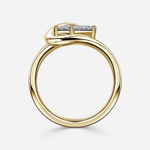Ocean Tide Yellow Gold Solitaire Engagement Ring