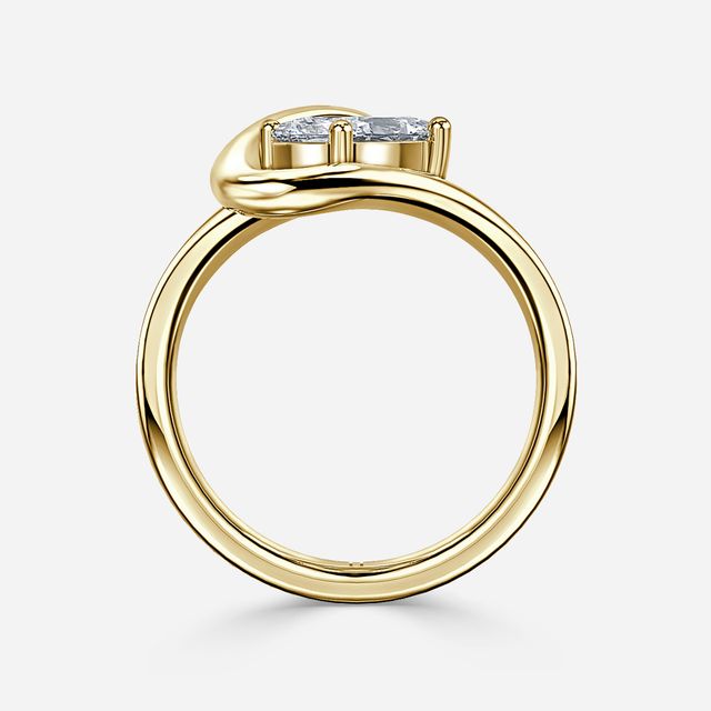 Ocean Tide Yellow Gold Solitaire Engagement Ring
