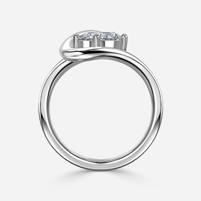 Ocean Tide White Gold Solitaire Engagement Ring