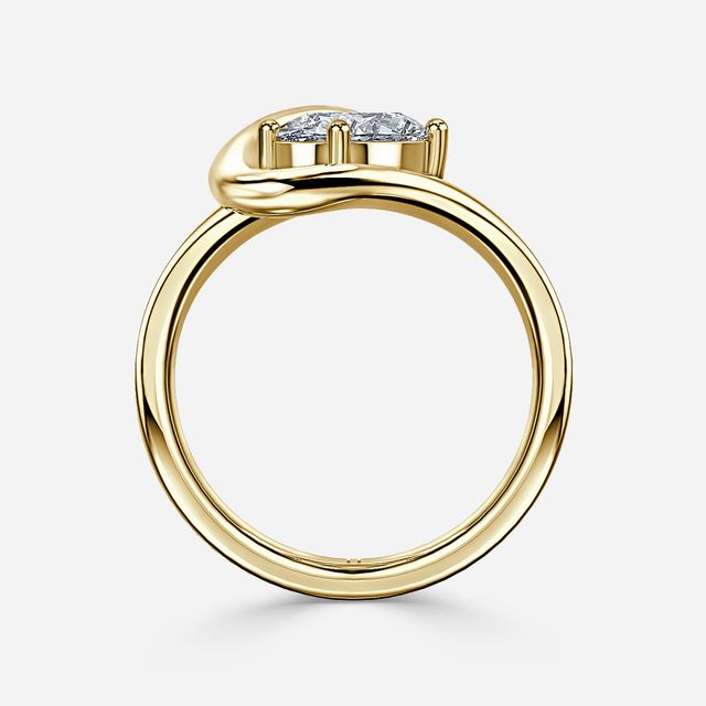 Ocean Tide Yellow Gold Solitaire Engagement Ring