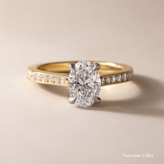 Kate Yellow Gold Channel Set Hidden Halo Engagement Ring