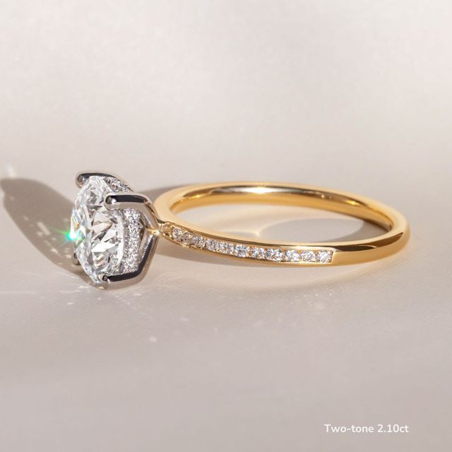 Kate Yellow Gold Channel Set Hidden Halo Engagement Ring