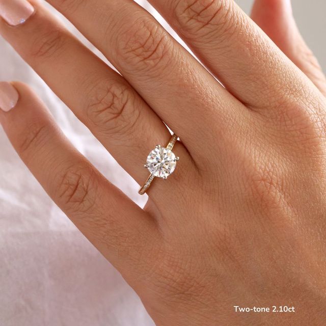 Kate Yellow Gold Channel Set Hidden Halo Engagement Ring