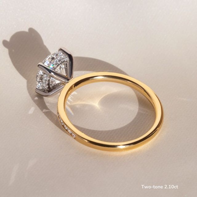 Kate Yellow Gold Channel Set Hidden Halo Engagement Ring