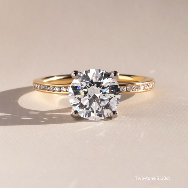 Kate Yellow Gold Channel Set Hidden Halo Engagement Ring