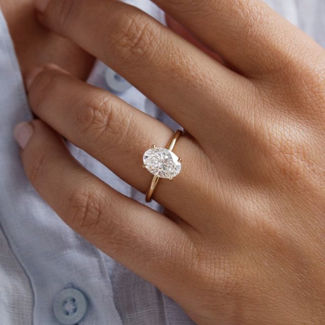 2.00ct Chelsea Yellow Gold Solitaire Engagement Ring Oval Lab Diamond