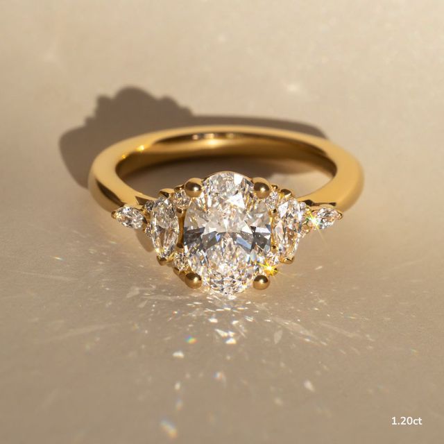 Lucia Yellow Gold Trilogy Engagement Ring