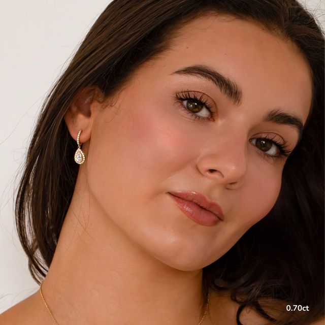 Rosée Pear Diamond Earrings In Yellow Gold