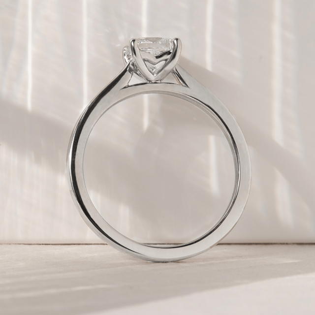 1 Carat Princess Diamond Solitaire Ring In Platinum - Naomi