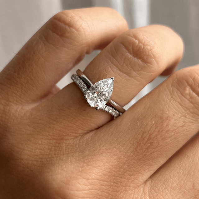 1.40ct Jessie White Gold Solitaire Engagement Ring Pear Lab Diamond