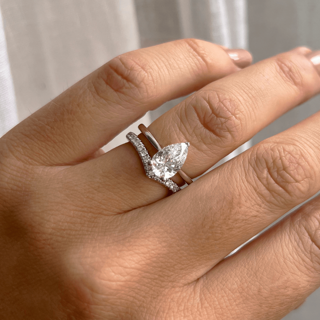 1.40ct Jessie White Gold Solitaire Engagement Ring Pear Lab Diamond