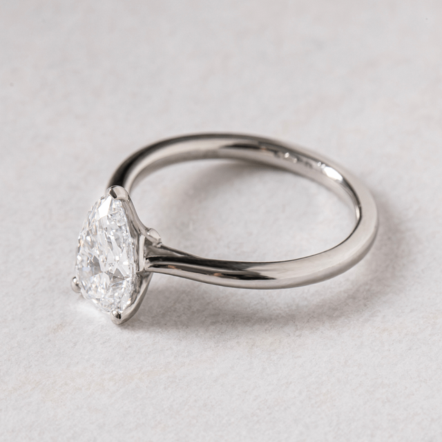 1.40ct Jessie White Gold Solitaire Engagement Ring Pear Lab Diamond
