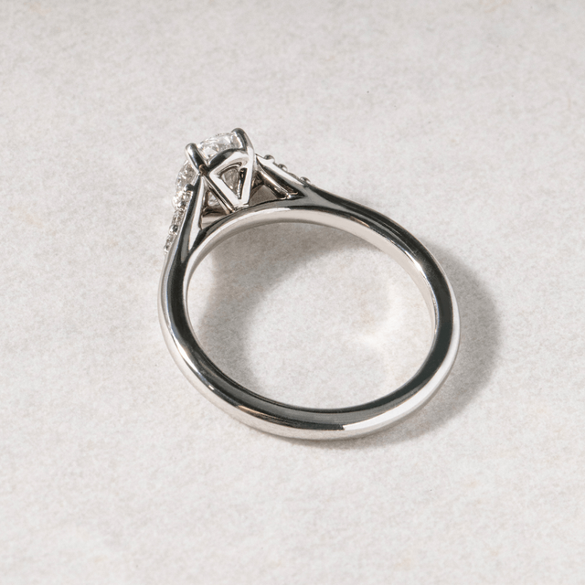 0.70 Carat Oval Diamond Cluster Engagement Ring In Platinum - Francis