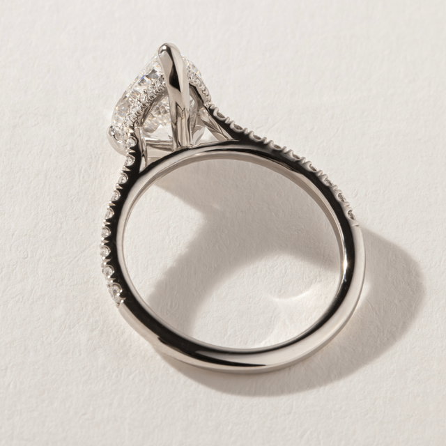 2.40 Carat Pear Diamond Pave Set Engagement Ring In Platinum - Aisha