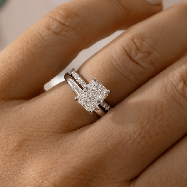 1.60ct Jessica White Gold Solitaire Engagement Ring Radiant Lab Diamond