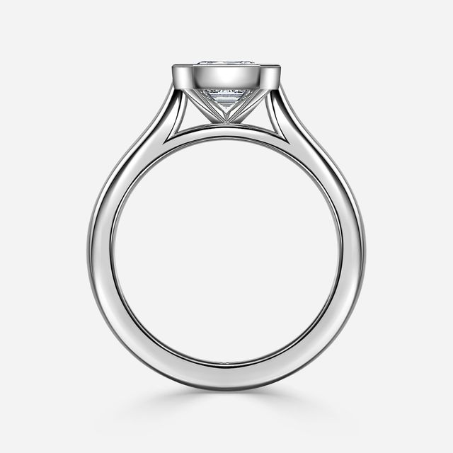 Harper White Gold Bezel Set Engagement Ring