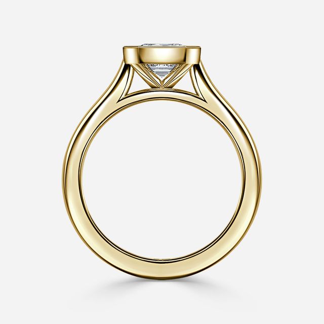 Harper Yellow Gold Bezel Set Engagement Ring