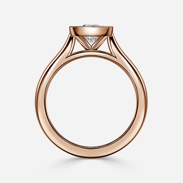 Harper Rose Gold Bezel Set Engagement Ring