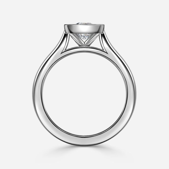Harper White Gold Bezel Set Engagement Ring
