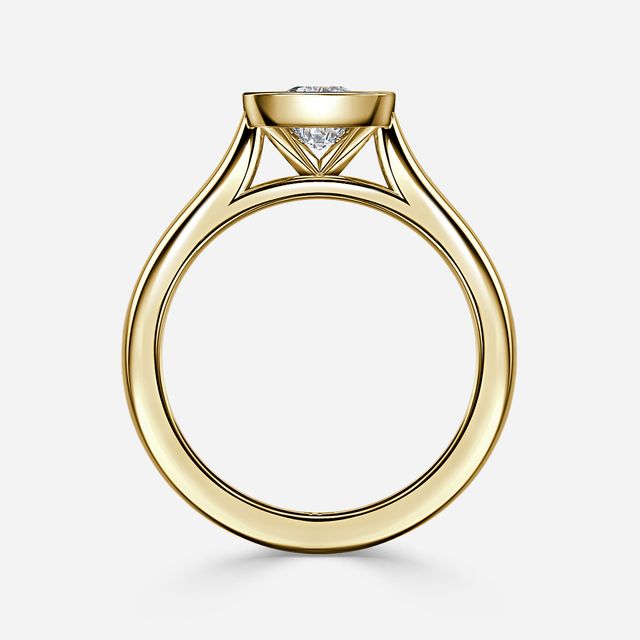 Harper Yellow Gold Bezel Set Engagement Ring