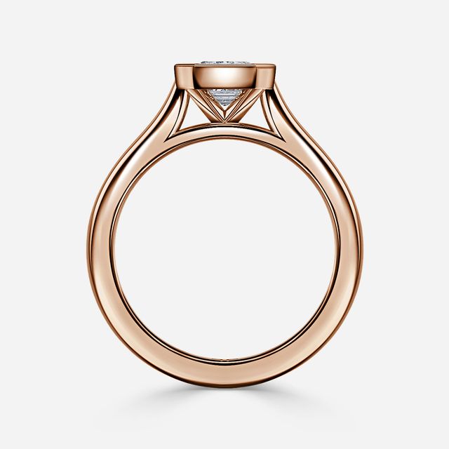 Harper Rose Gold Bezel Set Engagement Ring