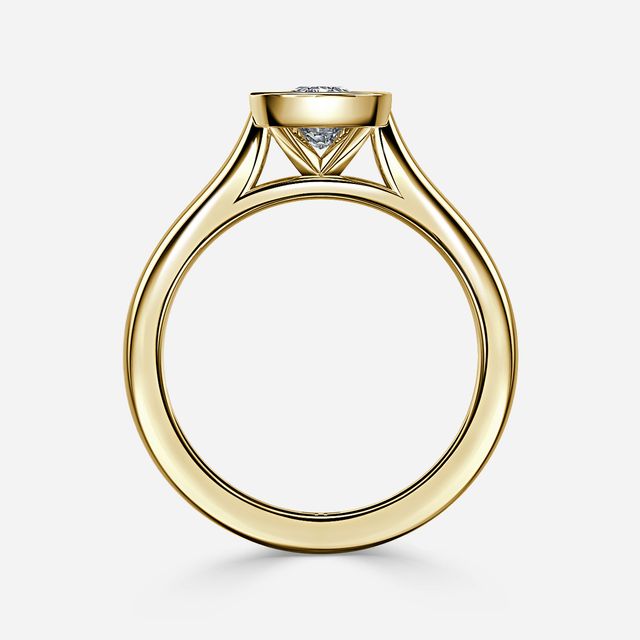 Harper Yellow Gold Bezel Set Engagement Ring